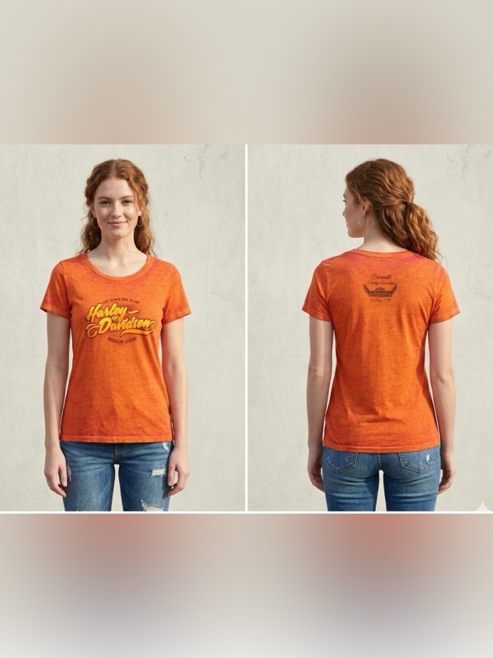 Harley-Davidson Orange Graphic Logo Short Sleeve Tee 854